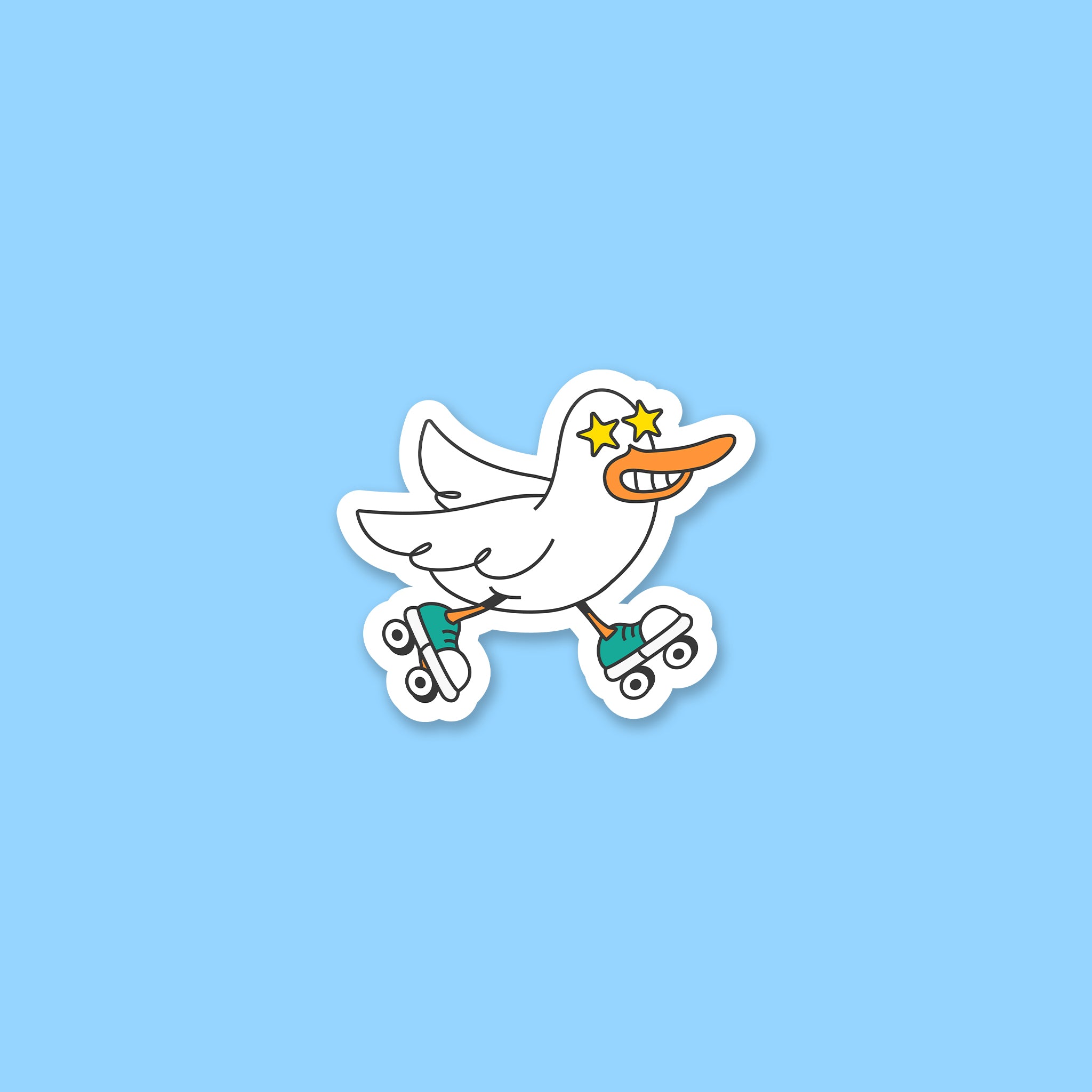 Roller Skate Duck Sticker